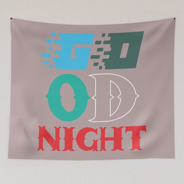 Item preview, Good Night Glitch Neon Retro Typography  designed and sold by Mdjahirulsk.