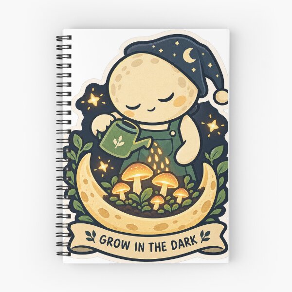 Item preview, Grow in the Dark Cute Moon Watering Glowing Mushrooms designed and sold by denybz.