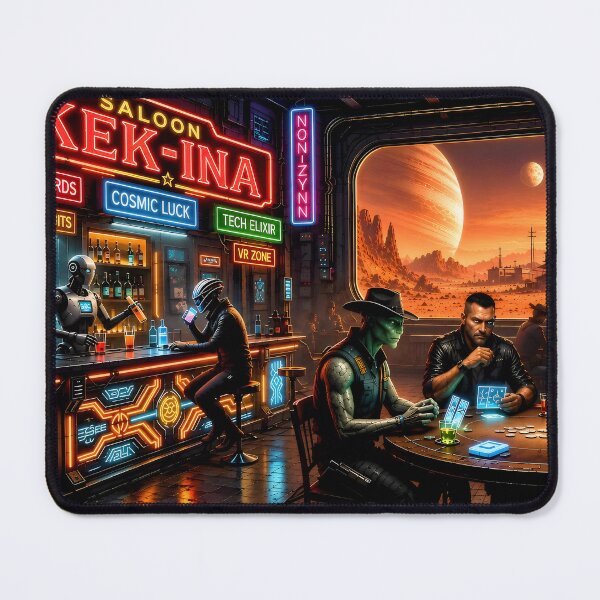 Item preview, Neon Cyberpunk Saloon - Futuristic Western Sci-Fi Bar designed and sold by Kek-Ina.