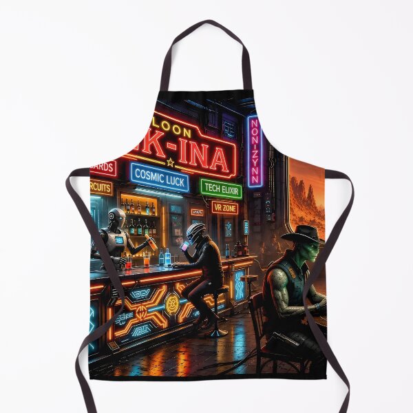 Item preview, Neon Cyberpunk Saloon - Futuristic Western Sci-Fi Bar designed and sold by Kek-Ina.