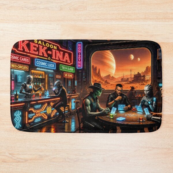 Item preview, Neon Cyberpunk Saloon - Futuristic Western Sci-Fi Bar designed and sold by Kek-Ina.