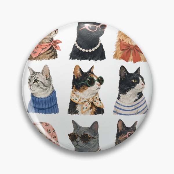 Item preview, Stylish Cats Vintage Fashion Cute Cat Lover designed and sold by KelsterRandom.