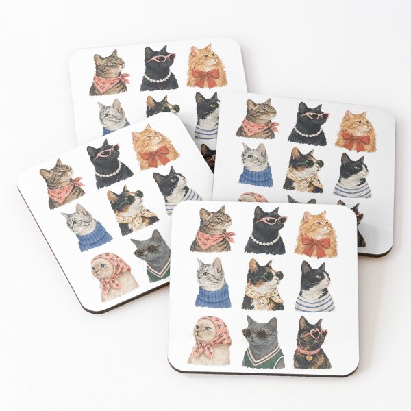 Item preview, Stylish Cats Vintage Fashion Cute Cat Lover designed and sold by KelsterRandom.