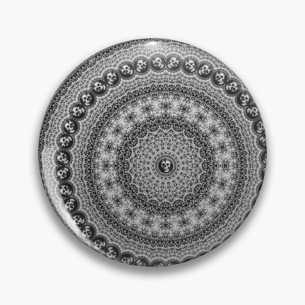Item preview, Gothic Skull Mandala Fractal Black and White Sacred Geometry designed and sold by cr6zym1nd.