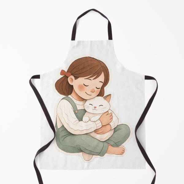 Item preview, Sweet Embrace - Cute Girl Hugging Her Cat Watercolor Sticker designed and sold by RAJASWARSTORE.