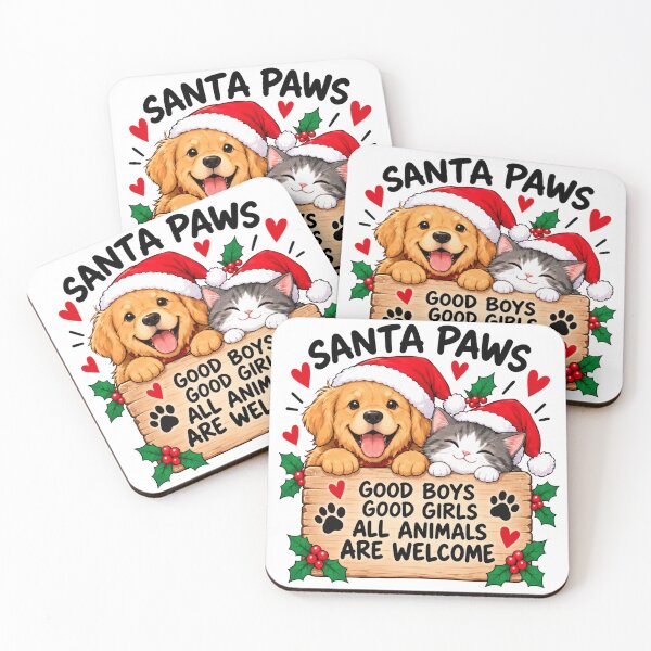Item preview, Santa Paws All Animals Welcome Christmas Design designed and sold by Kenzie & Co.