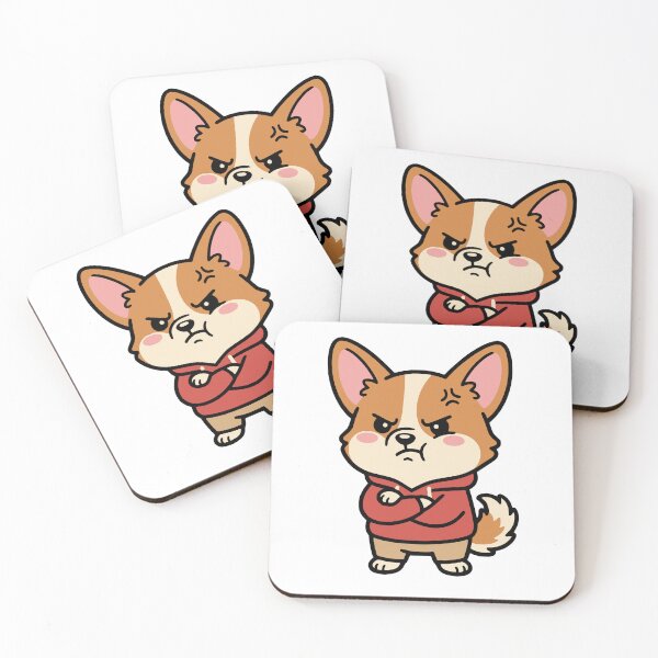 Item preview, Angry Corgi Cute Kawaii Funny Grumpy Dog Breed Japanese Aesthetic Sticker designed and sold by Totu_Tayo.