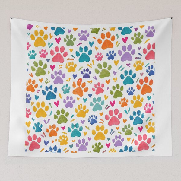Item preview, Colorful Paw Print Pattern designed and sold by ALW951.