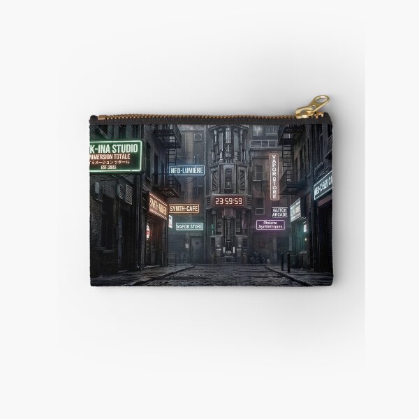 Item preview, Cyberpunk Alley Neon Rain - Futuristic Alley Night designed and sold by Kek-Ina.