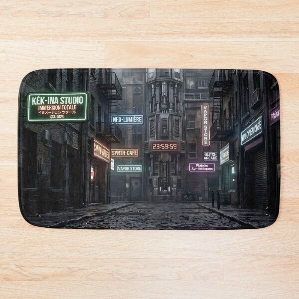 Item preview, Cyberpunk Alley Neon Rain - Futuristic Alley Night designed and sold by Kek-Ina.