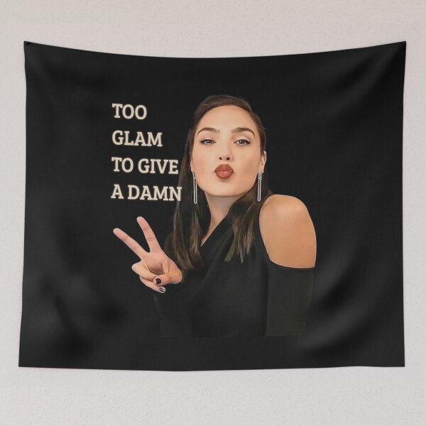 Item preview, Too Glam To Give a Damn Gal Gadot Meme designed and sold by Vicky021.