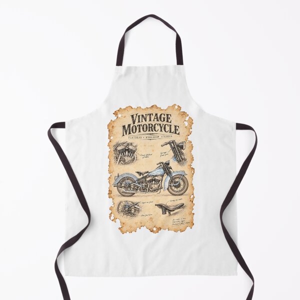 Item preview, Vintage Motorcycle Workshop Sketch on Aged Parchment designed and sold by Russell Thorne.