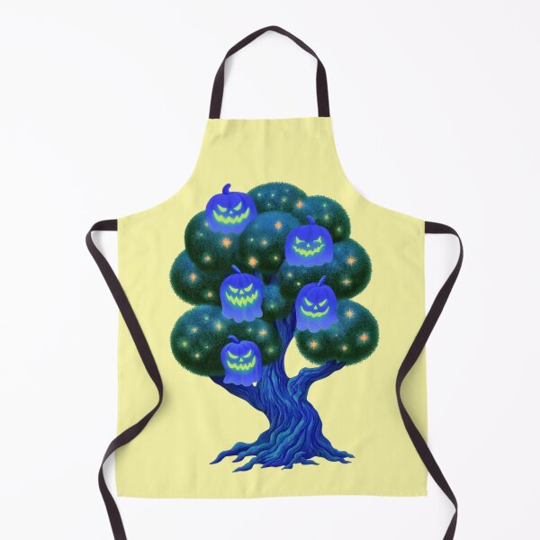 Item preview, Glowing Halloween tree with blue ghost pumpkins designed and sold by Mauswohn.