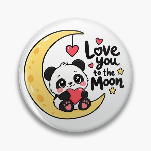 Item preview, Love You to the Moon Cute Panda Romantic Kawaii Love Gift designed and sold by snaperos.
