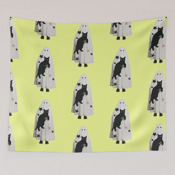Item preview, Cute ghost with black cat and stars designed and sold by Mauswohn.