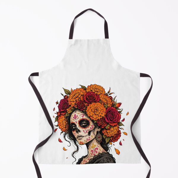 Item preview, La Catrina Marigold Rose Crown Tattoo Muertos Heritage designed and sold by chattsuede.