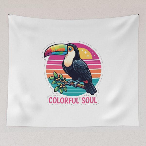 Item preview, Colorful Soul Toucan Retro Sunset Tropical Bird designed and sold by Wildlife Wonders.