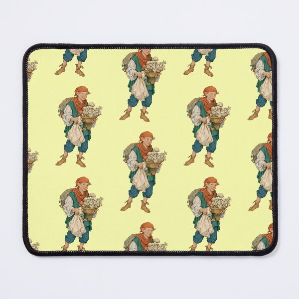 Item preview, Mushroom picker boy with basket and hiking bag vintage designed and sold by Mauswohn.