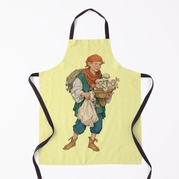 Item preview, Mushroom picker boy with basket and hiking bag vintage designed and sold by Mauswohn.