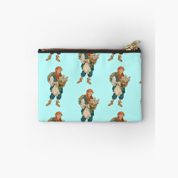 Item preview, Mushroom picker boy with basket and hiking bag vintage designed and sold by Mauswohn.