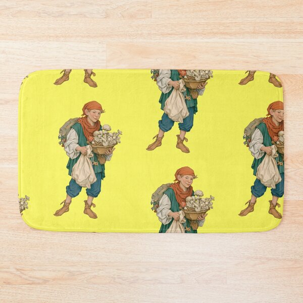 Item preview, Mushroom picker boy with basket and hiking bag vintage designed and sold by Mauswohn.