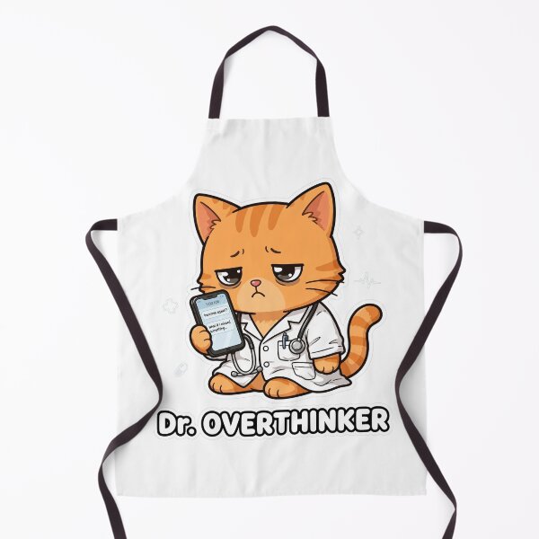 Item preview, Dr. Overthinker - Funny Doctor Cat designed and sold by Interactive-Art.