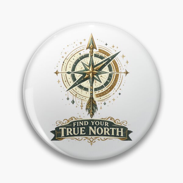 Item preview, Find Your True North Compass Rose Vintage Adventure Art Design Print designed and sold by inkoutninja.