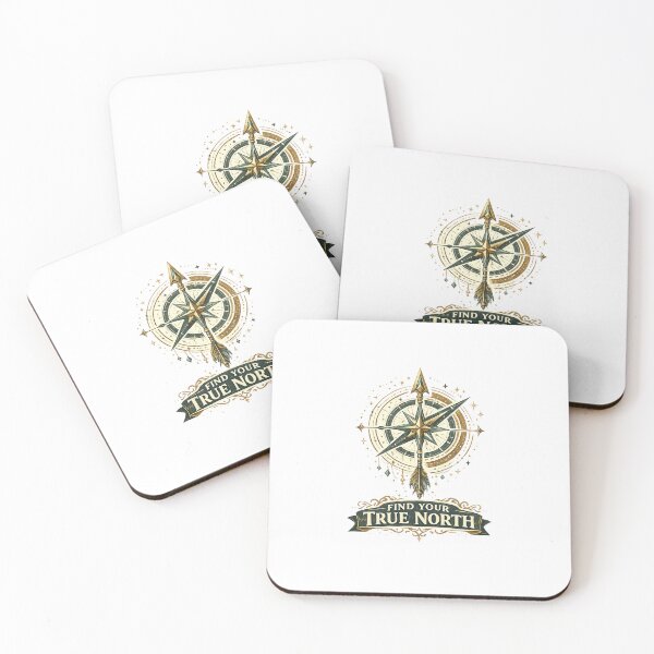Item preview, Find Your True North Compass Rose Vintage Adventure Art Design Print designed and sold by inkoutninja.