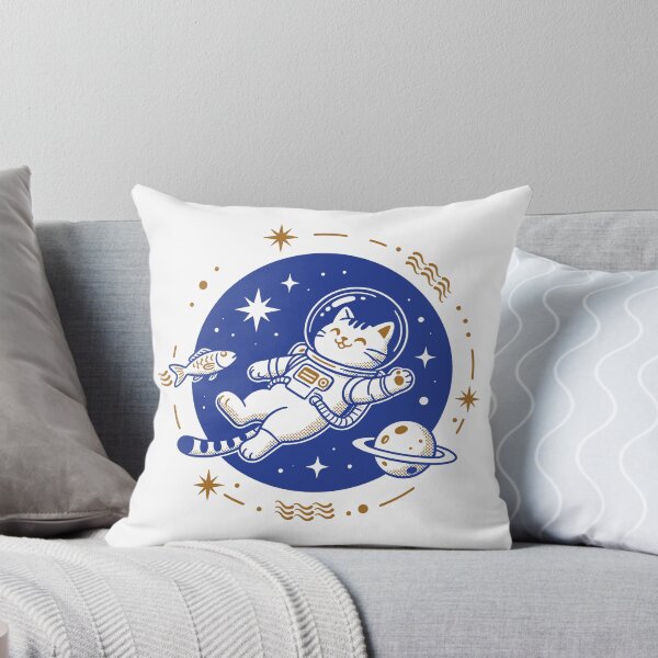 Item preview, Cosmic Astro Cat Flying Fish Retro designed and sold by Hotfresh.