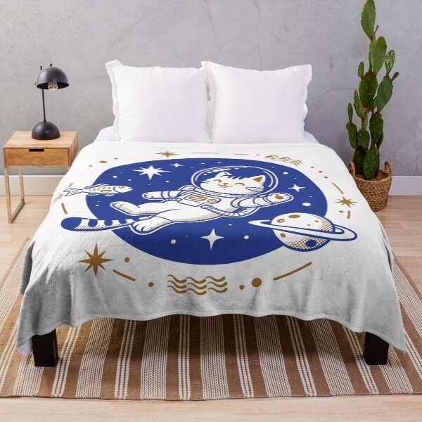 Item preview, Cosmic Astro Cat Flying Fish Retro designed and sold by Hotfresh.