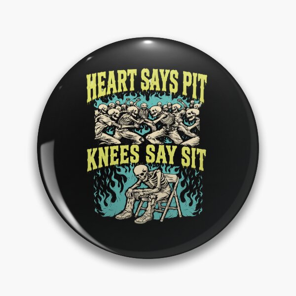 Item preview, Heart Says Pit Knees Say Sit Skeleton Flames designed and sold by Christinenney.