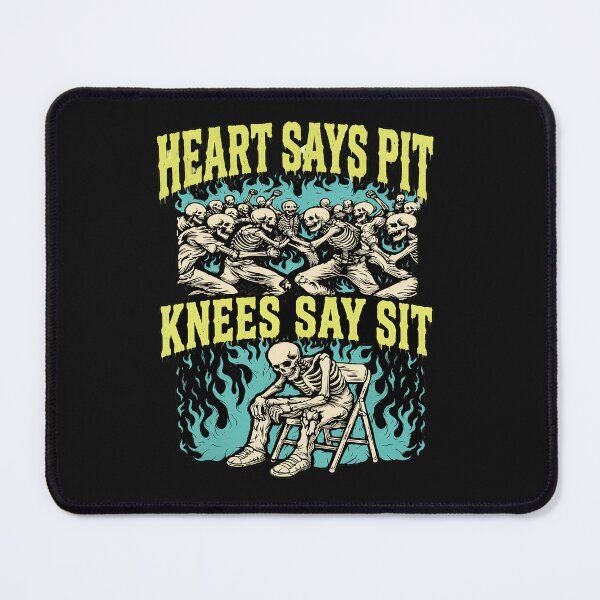 Item preview, Heart Says Pit Knees Say Sit Skeleton Flames designed and sold by Christinenney.