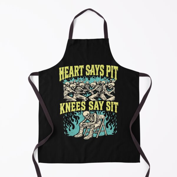 Item preview, Heart Says Pit Knees Say Sit Skeleton Flames designed and sold by Christinenney.
