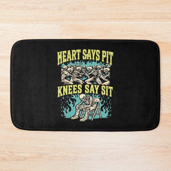 Item preview, Heart Says Pit Knees Say Sit Skeleton Flames designed and sold by Christinenney.