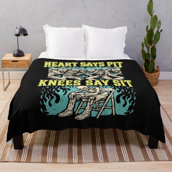 Item preview, Heart Says Pit Knees Say Sit Skeleton Flames designed and sold by Christinenney.