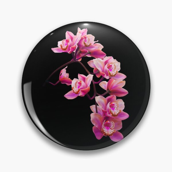 Item preview, Exquisite Elegant Pink Cymbidium Orchid Cascade on Black Shapes Mania designed and sold by Shapes-Mania.