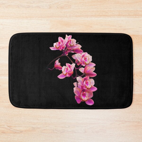 Item preview, Exquisite Elegant Pink Cymbidium Orchid Cascade on Black Shapes Mania designed and sold by Shapes-Mania.
