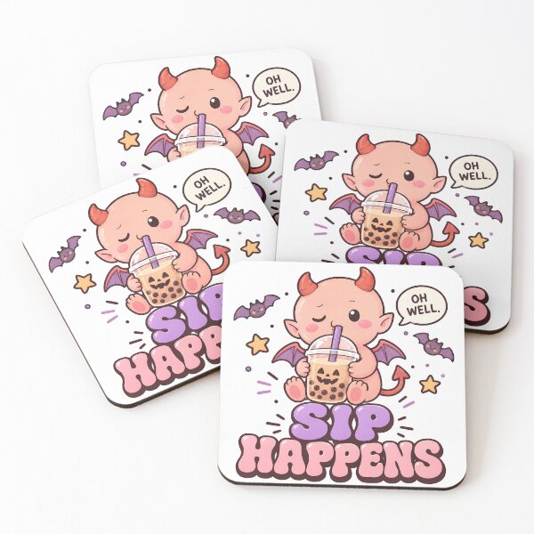 Item preview, Pastel Goth Devil Sip Happens - Cute Halloween Boba designed and sold by ianm1028.