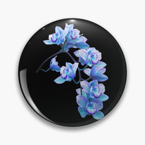 Item preview, Exquisite Elegant Blue Cymbidium Orchid Cascade on Black Shapes Mania designed and sold by Shapes-Mania.