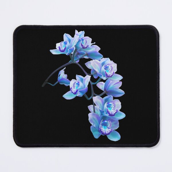 Item preview, Exquisite Elegant Blue Cymbidium Orchid Cascade on Black Shapes Mania designed and sold by Shapes-Mania.