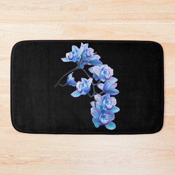 Item preview, Exquisite Elegant Blue Cymbidium Orchid Cascade on Black Shapes Mania designed and sold by Shapes-Mania.