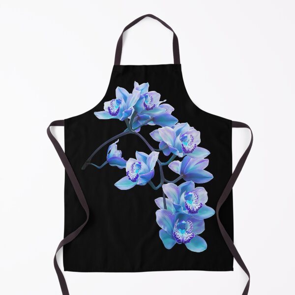 Item preview, Exquisite Elegant Blue Cymbidium Orchid Cascade on Black Shapes Mania designed and sold by Shapes-Mania.