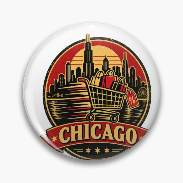 Item preview, Chicago Black Friday Shirt – Retro Shopping Cart Deal Hunter Badge designed and sold by Globalcitytees.