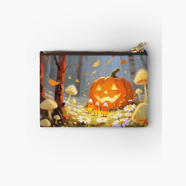 Item preview, Whimsical Halloween Pumpkin Forest with Candy Corn and Mushrooms designed and sold by cr6zym1nd.
