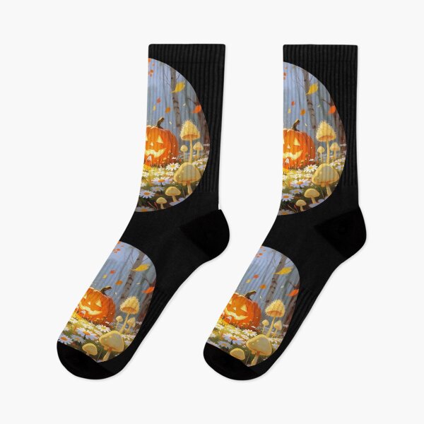Item preview, Whimsical Halloween Pumpkin Forest with Candy Corn and Mushrooms designed and sold by cr6zym1nd.