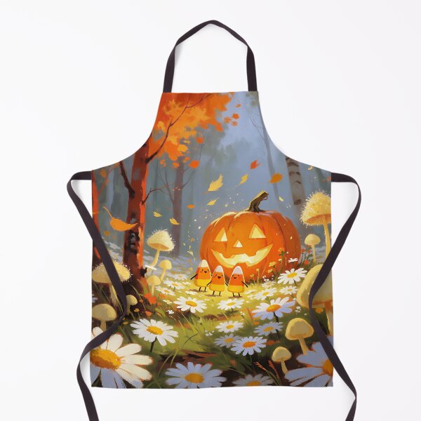 Item preview, Whimsical Halloween Pumpkin Forest with Candy Corn and Mushrooms designed and sold by cr6zym1nd.