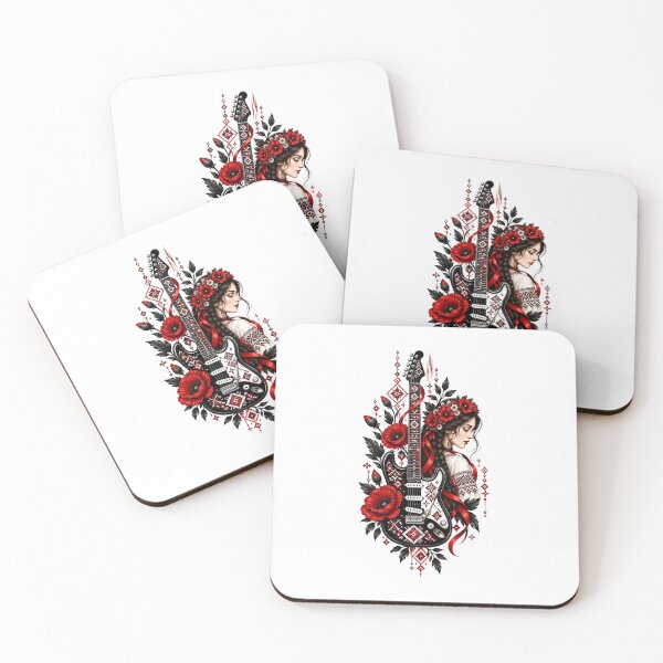 Item preview, Embroidered Rock – Folk Guitar & Poppy Girl designed and sold by zer0o08.