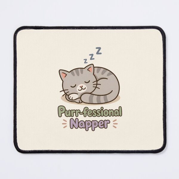 Item preview, Purrfessional Napper - Cute Sleepy Tabby Cat Nap Kawaii Design designed and sold by Knacky Print.