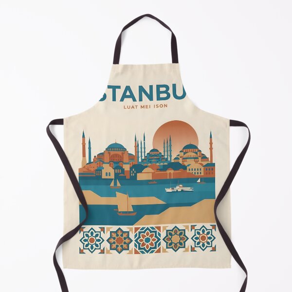 Item preview, Istanbul Turkey Vintage Travel Poster - Minimalist Bosphorus Art Print designed and sold by DuckOddity.