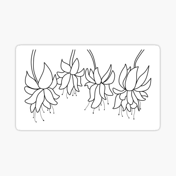 Botanical Line Art Digitized Drawing Sticker